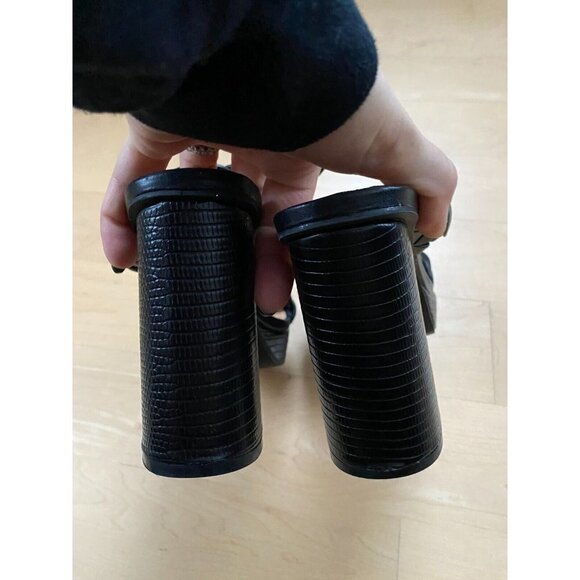 DV Dolce Vita Bnwot "Pressley" Black Braid Block Heel Sandals New - Picture 4 of 8